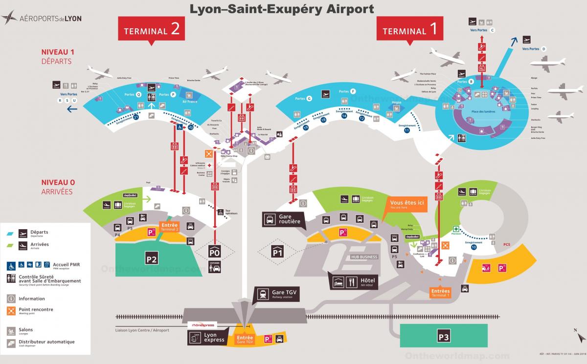 Plattegrond luchthaven Lyon