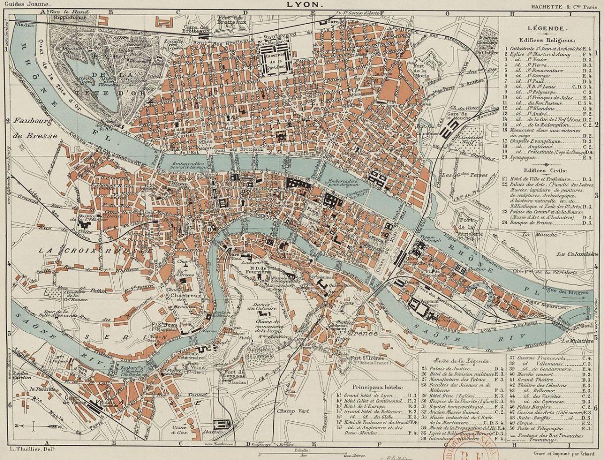 Lyon historische kaart